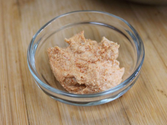 Miso sour cream with chipotle peppe | Soy Curl and Pinquito Bean Burritos | JL Fields | JLgoesVegan.com