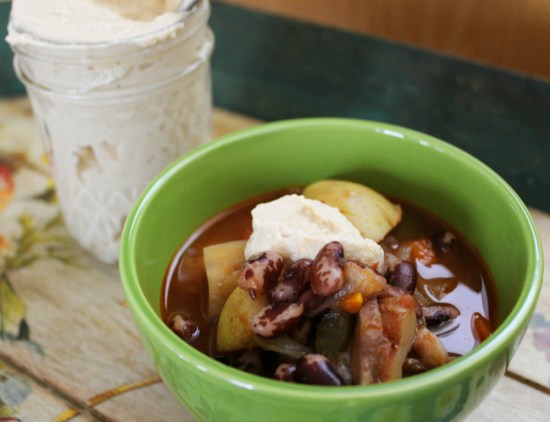 Umami Vaquero Bean & Vegetable Soup with Miso Sour Cream 2 | JL Fields | JLgoesVegan.com