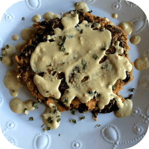 Savory Tofu Pancakes with Cashew Sauce | JL Fields
