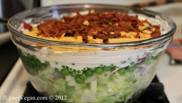 Lightlife Smart Bacon, Vegan Seven Layer Salad, JL Fields, JL goes Vegan