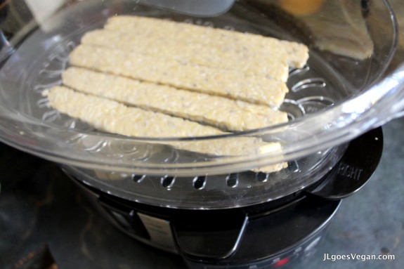Sweet Tempeh Bacon Sandwich - steamed