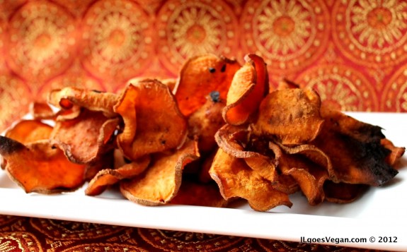 Baked Marmite Sweet Potato Chips