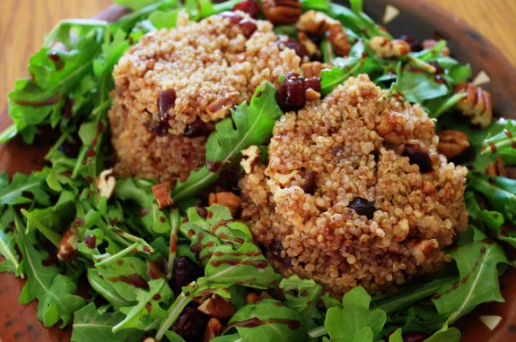 Warm Nutty Quinoa and Cherry Salad | JL Fields | @jlgoesvegan
